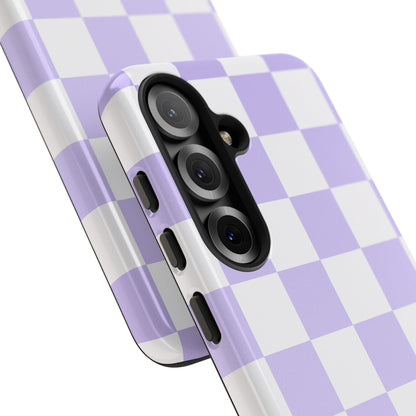 Lavender Checkerboard Phone Case | Pastel Aesthetic Tough Case