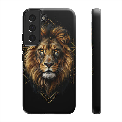 Majestic Lion Phone Case – Black Gold Luxury Lion Art Tough Protective Case
