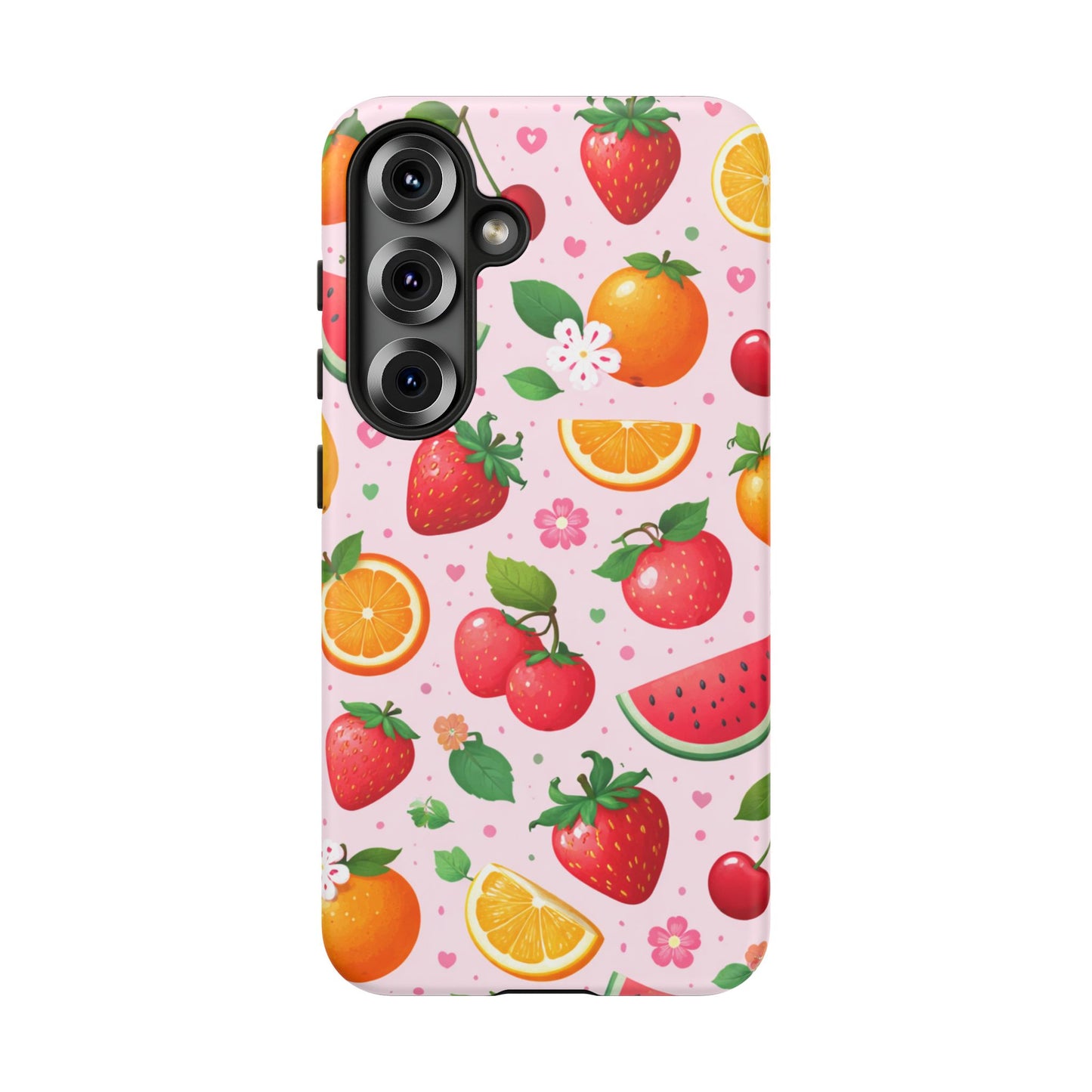 Fruit Phone Case – Tough Shockproof, Strawberry Cherry Citrus Summer Design for Iphone, Samsung Galaxy and Pixel