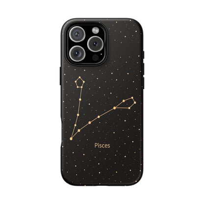 Pisces Zodiac Constellation Phone Case – Luxe Gold Celestial Cover