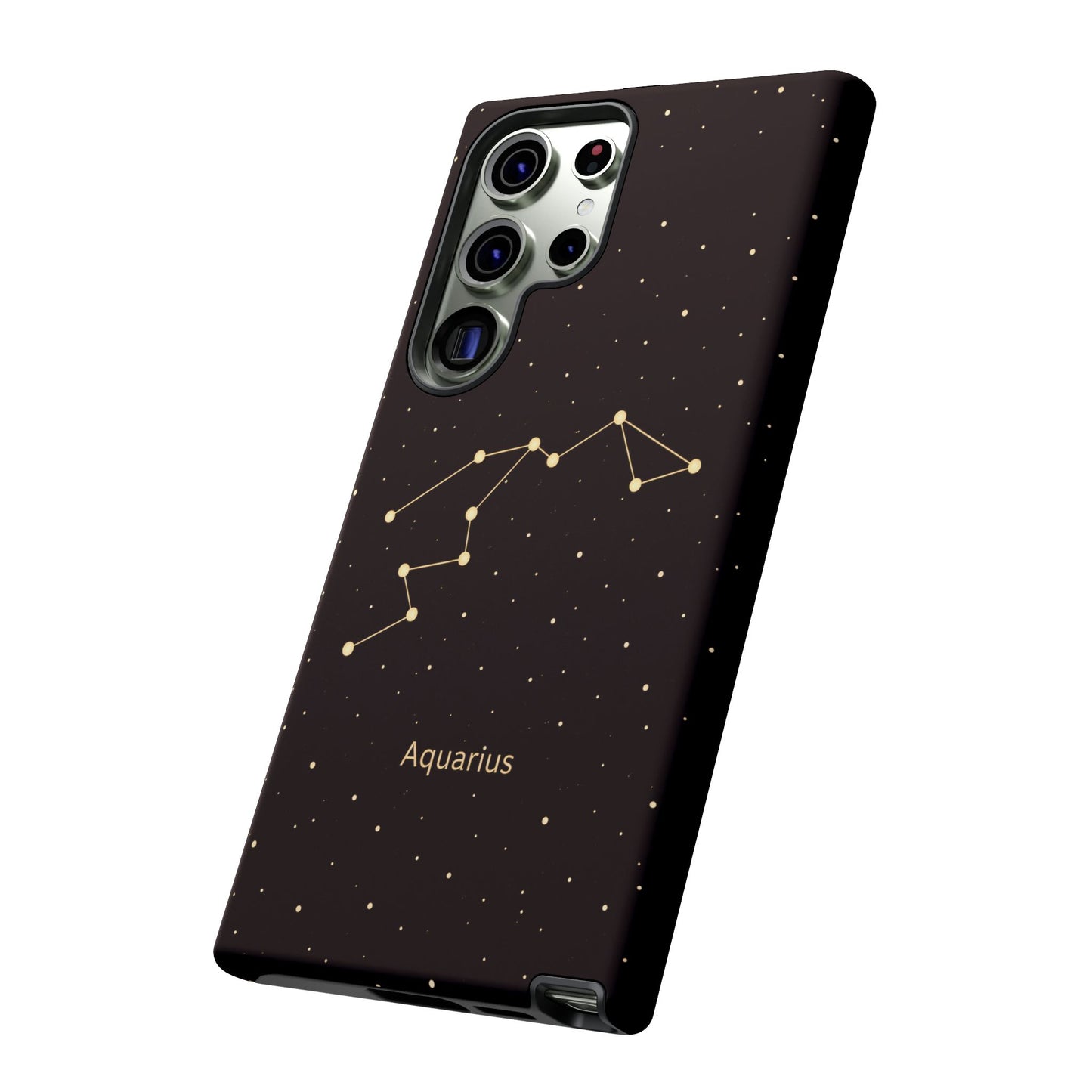 Aquarius Zodiac Constellation Phone Case – Luxe Gold Celestial Cover