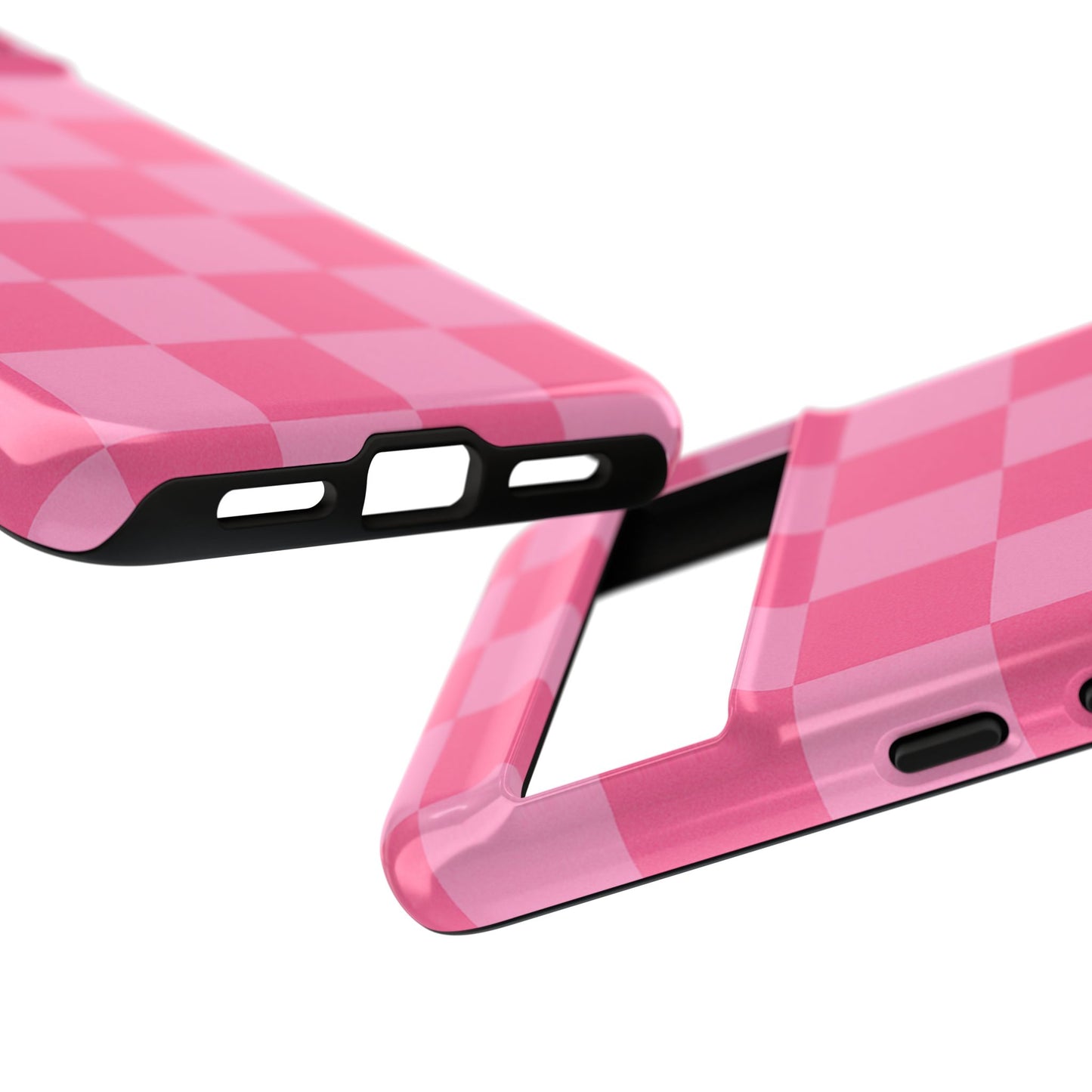 Pink Checkerboard Phone Case – Cute Aesthetic Tough Case for iPhone & Samsung