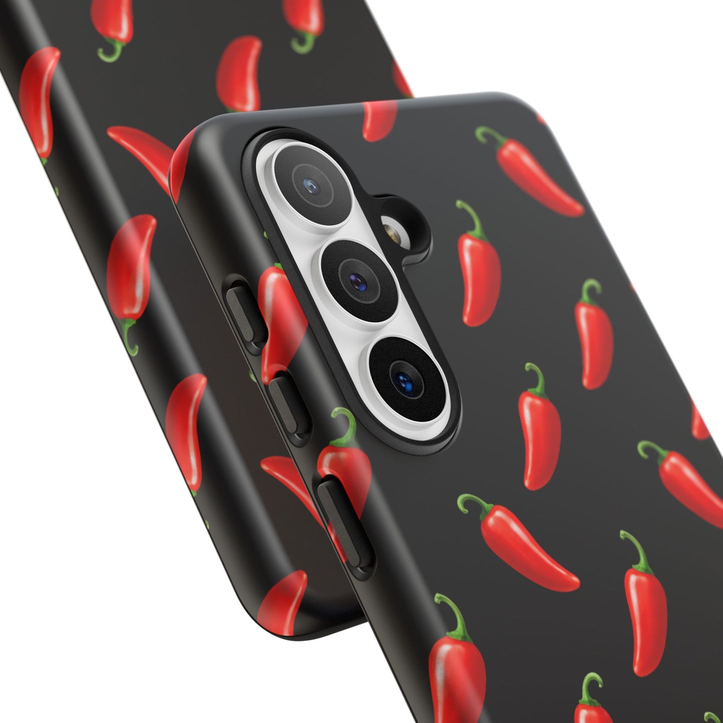 Spicy Chili Pepper Phone Case – Black Cute Hot Pepper Tough Cover for Iphone, Samsung Galaxy and Pixel