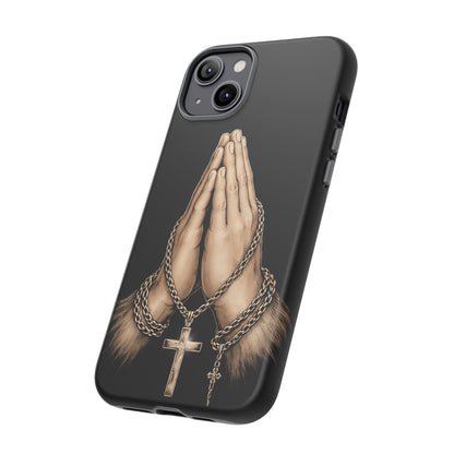 Praying Hands Cross Phone Case – Christian Faith Scripture Cover