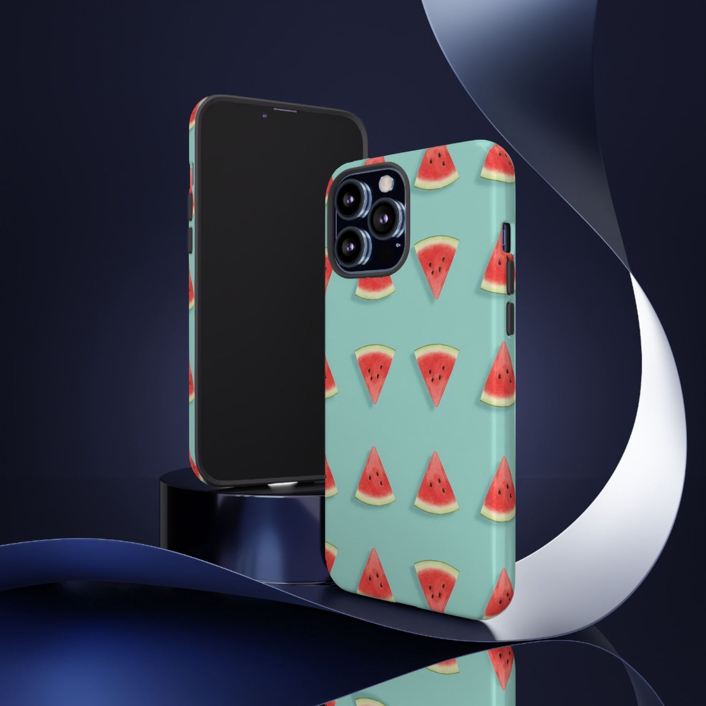 Watermelon Phone Case – Pastel Blue Summer Fruit Tough Case (iPhone, Samsung, Pixel)