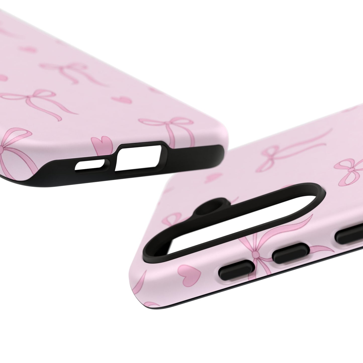 Pink Bow Heart Aesthetic Phone Case – Coquette Cute Tough Cover