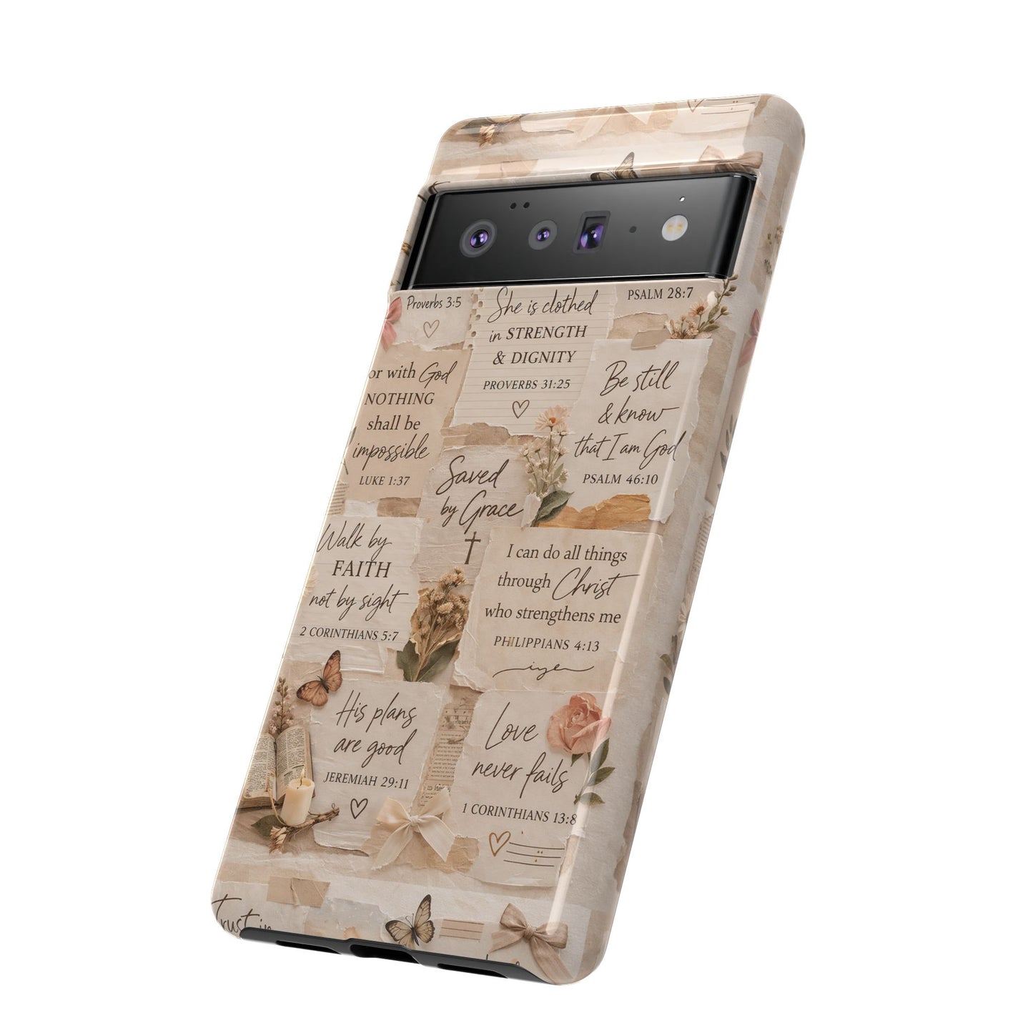 Christian Bible Verse Phone Case | Faith Scripture Aesthetic Floral Christian Case