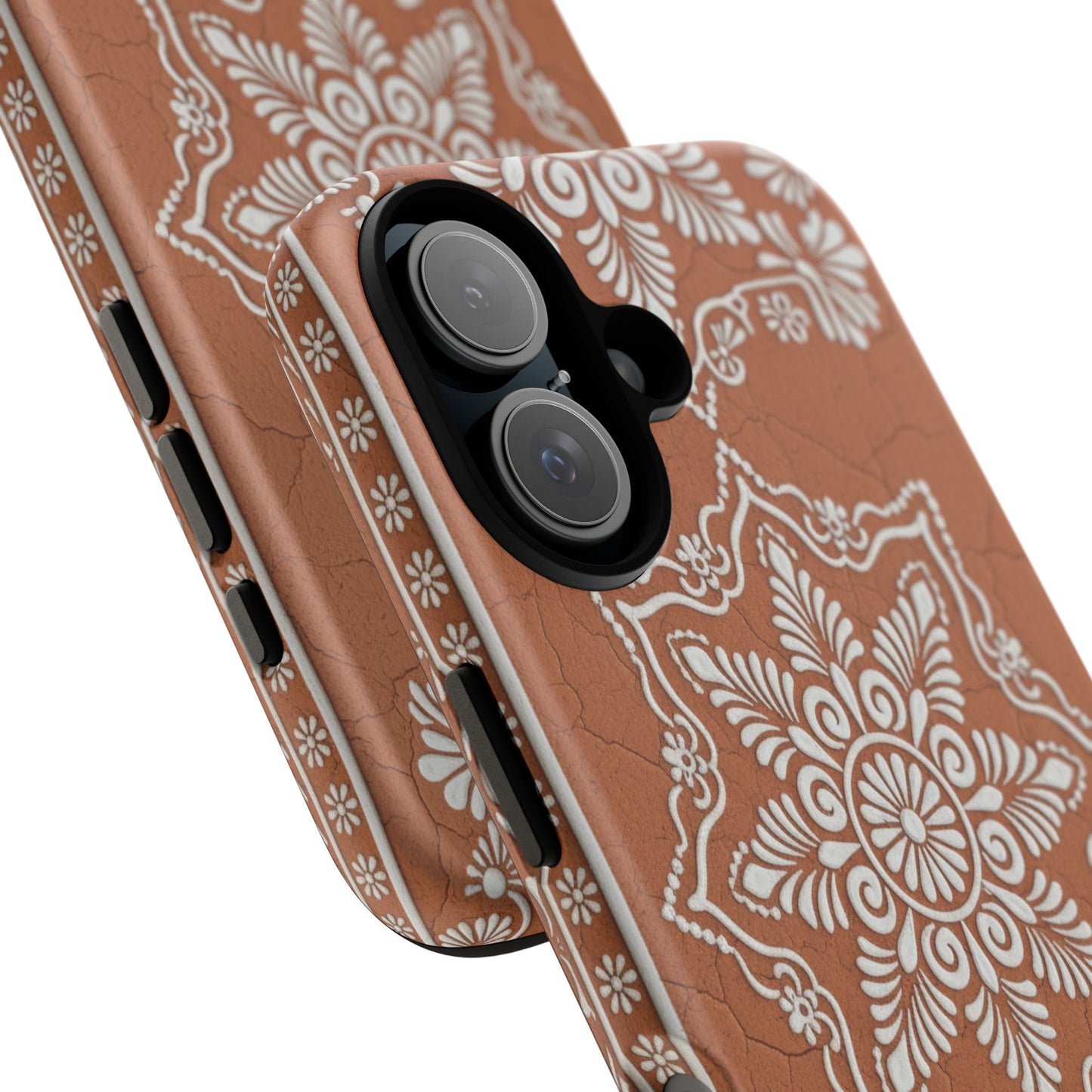 Talavera Terracotta Phone Case | Mexican Floral Pattern iPhone & Samsung Tough Case | Boho Clay Aesthetic Cover