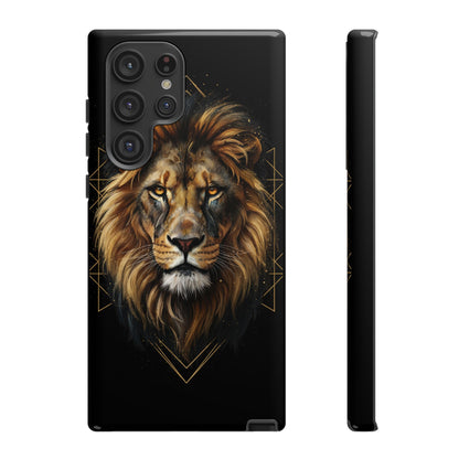 Majestic Lion Phone Case – Black Gold Luxury Lion Art Tough Protective Case