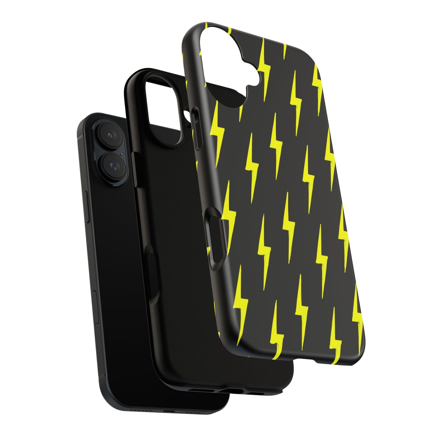 Yellow Lightning Bolt Tough Phone Case | Bold Electric Pattern Case for Iphone, Samsung Galaxy and Pixel