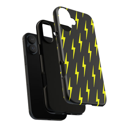 Yellow Lightning Bolt Tough Phone Case | Bold Electric Pattern Case for Iphone, Samsung Galaxy and Pixel