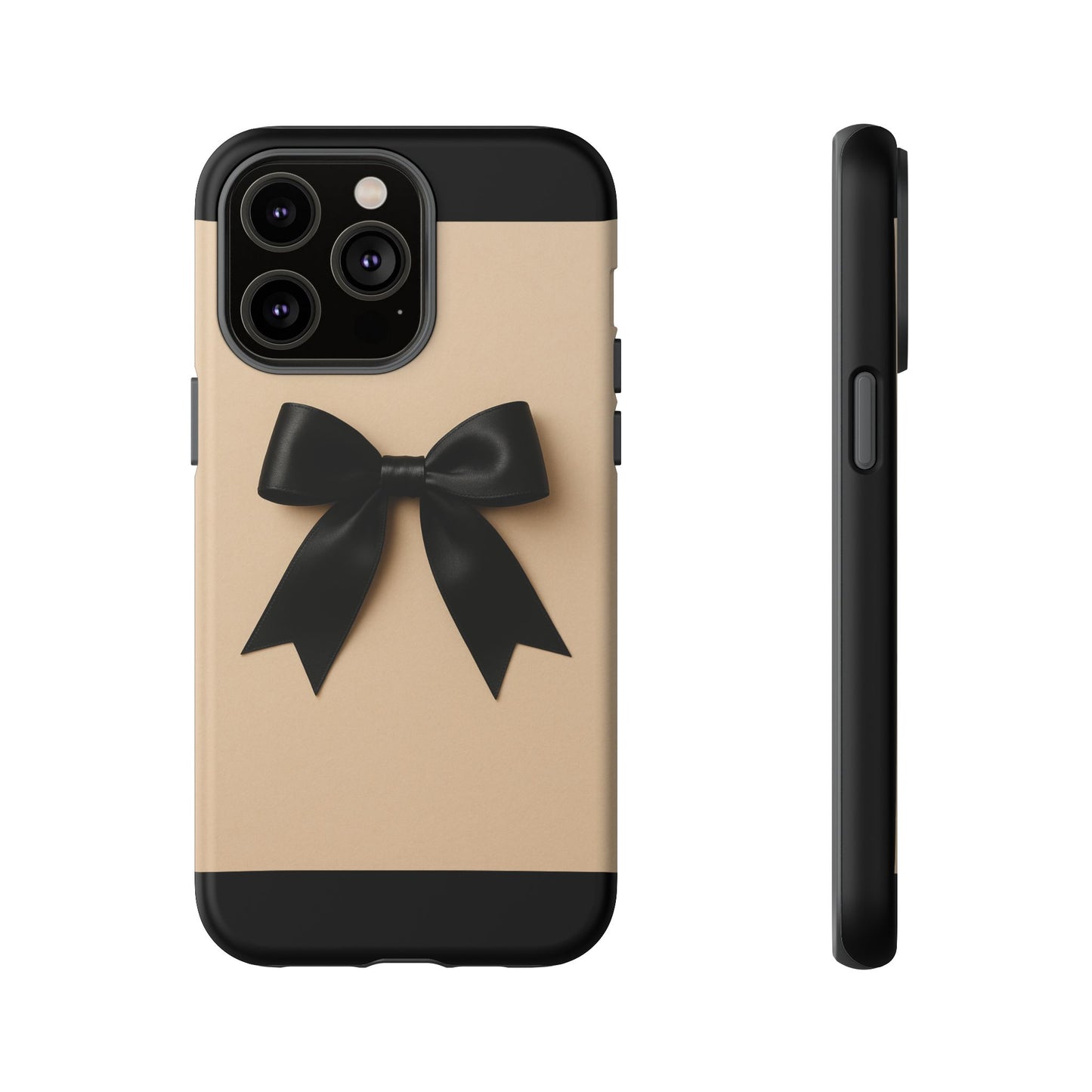 Black Bow Phone Case | Elegant Coquette Bow Design | Chic Neutral Tough Case for iPhone & Samsung