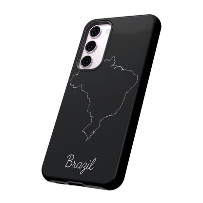 Brazil Outline Phone Case – Minimal Country Map Tough Case (iPhone, Samsung, Pixel)