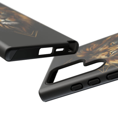 Majestic Lion Phone Case – Black Gold Luxury Lion Art Tough Protective Case