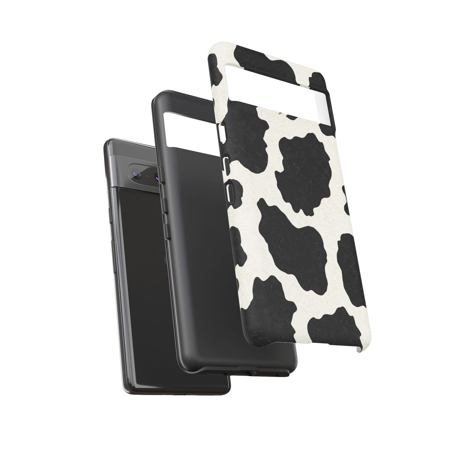 Black & White Cow Print Phone Case | Western Aesthetic iPhone & Samsung Tough Case