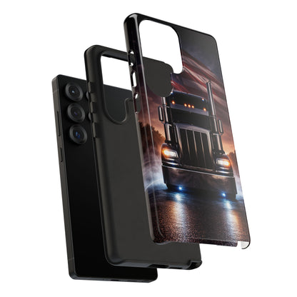 Semi Truck Phone Case American Flag Big Rig Trucker Gift iPhone Samsung