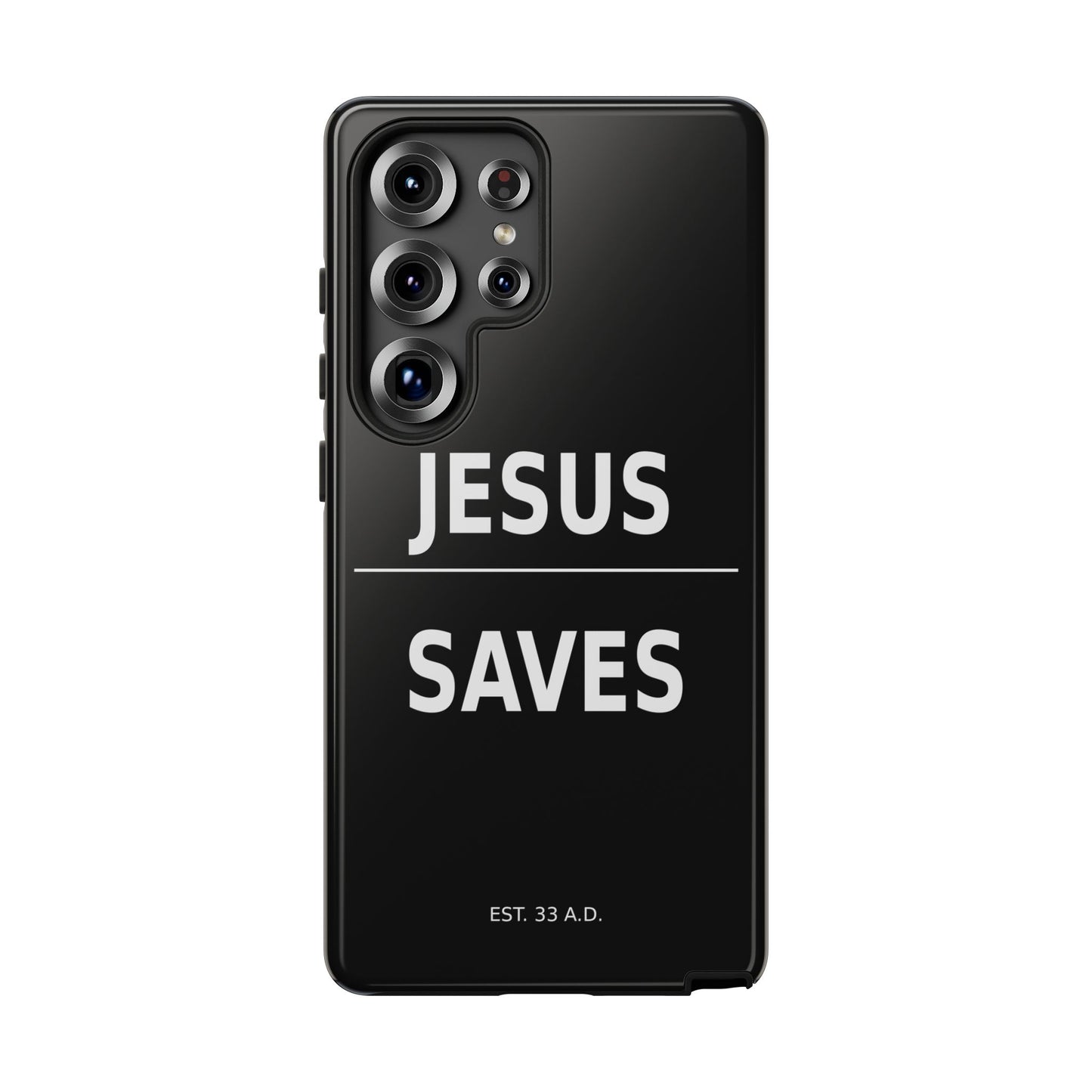 Jesus Saves Phone Case Christian Religious Minimalist Black Tough Cover