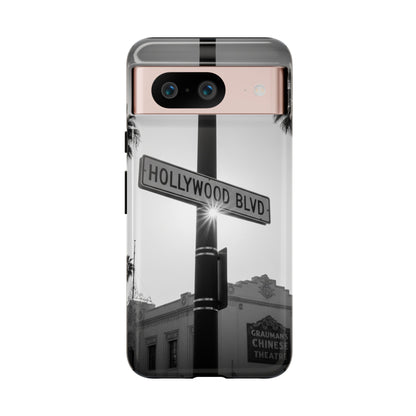 Hollywood Blvd Phone Case | Vintage Los Angeles Street Sign | Black & White LA Aesthetic
