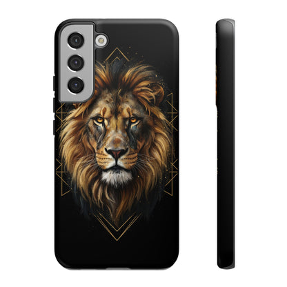 Majestic Lion Phone Case – Black Gold Luxury Lion Art Tough Protective Case