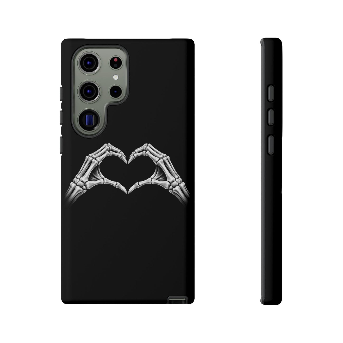 Skeleton Hands Heart Phone Case | Gothic Black Protective Cover