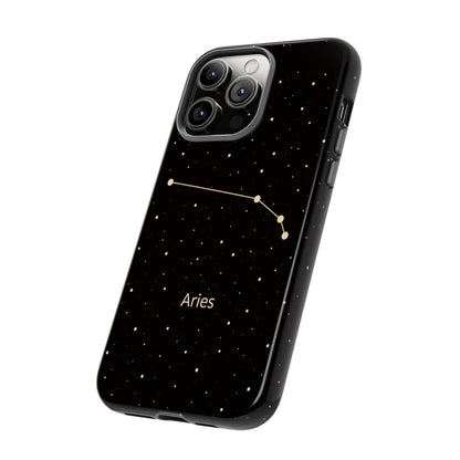 Aries Zodiac Constellation Phone Case – Luxe Gold Celestial Cover