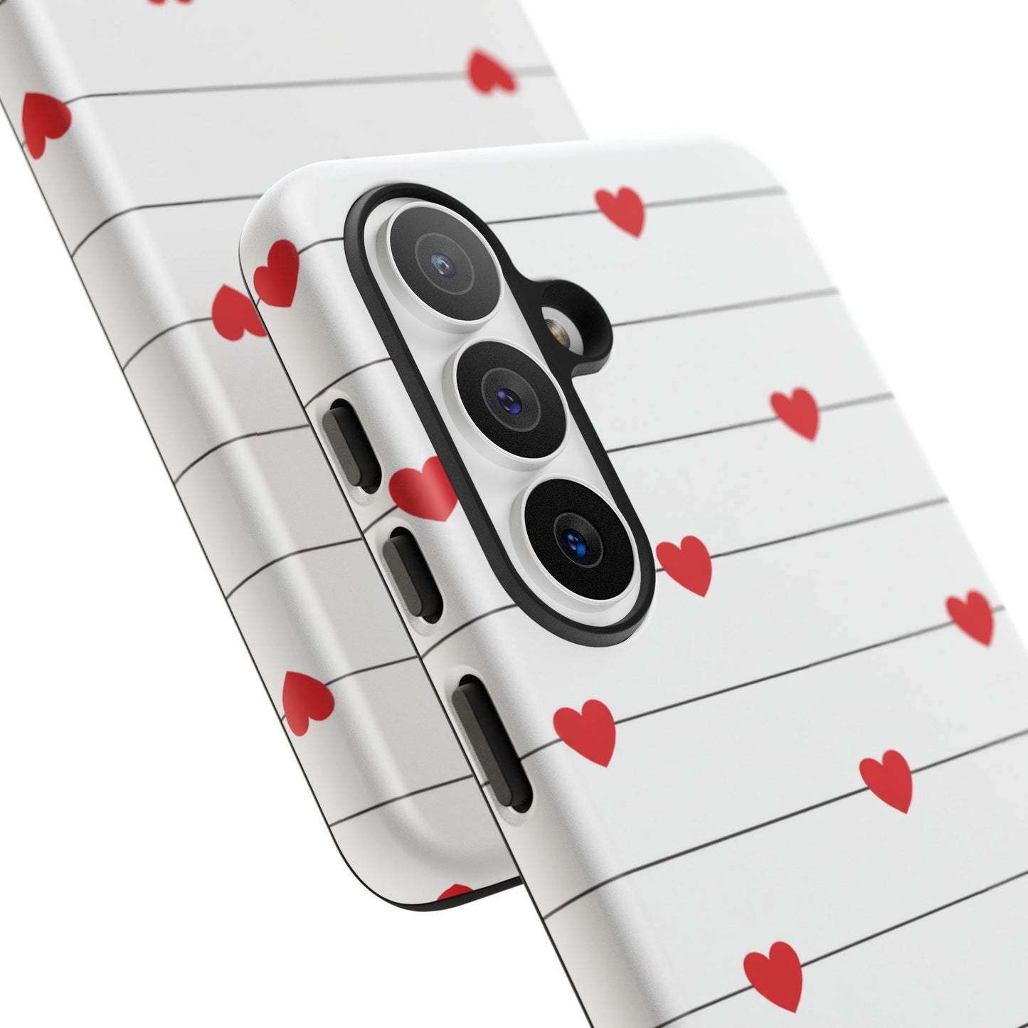 Red Heart Stripe iPhone Case | Tough Shockproof Love Aesthetic Cover
