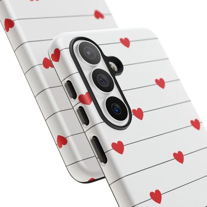 Red Heart Stripe iPhone Case | Tough Shockproof Love Aesthetic Cover