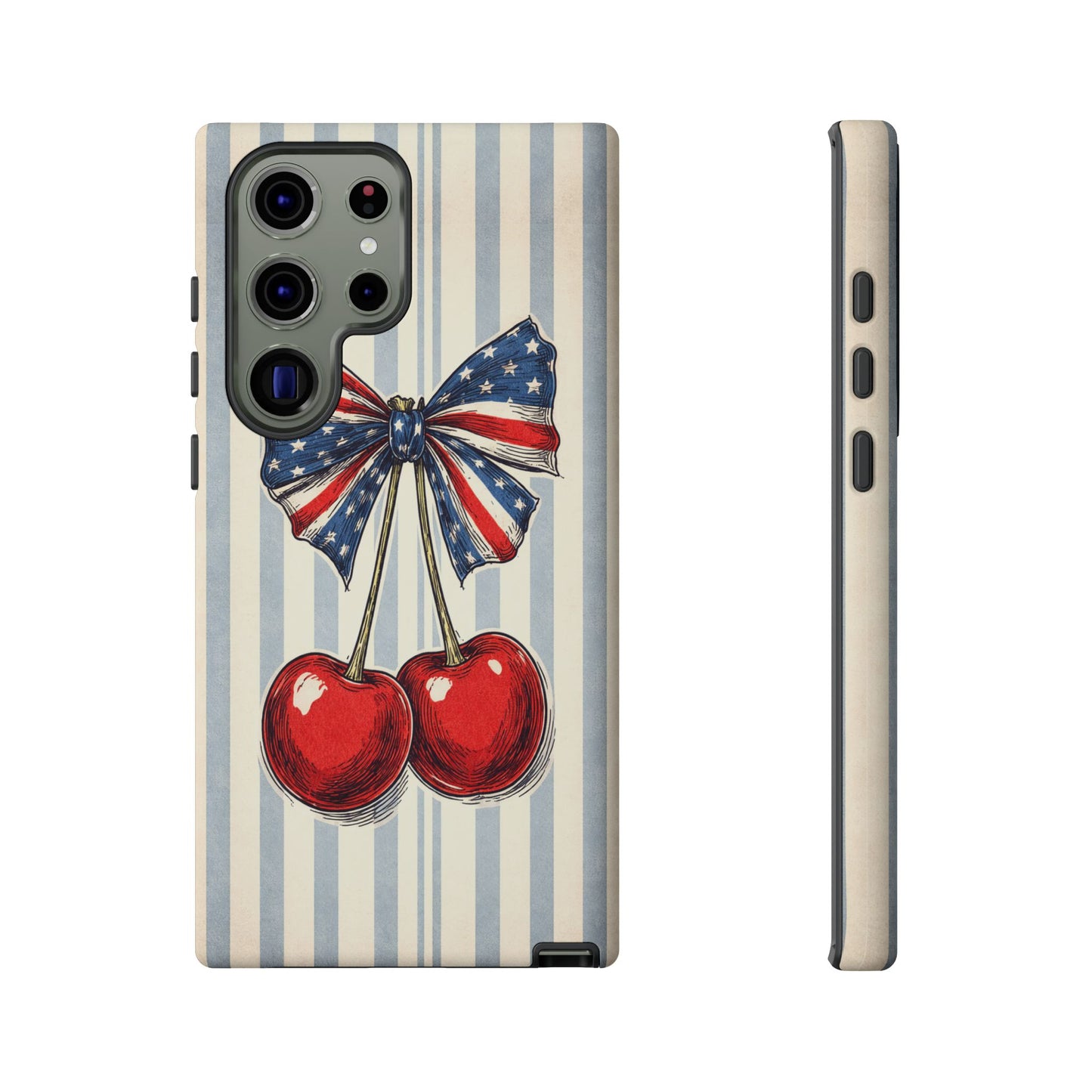 Patriotic Cherry Phone Case Americana Coquette Aesthetic iPhone Samsung