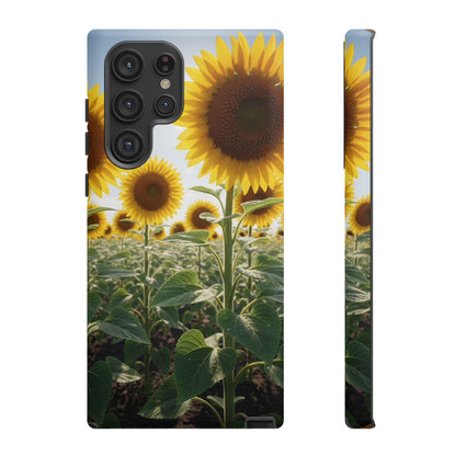 Sunflower Field Phone Case | Golden Hour Floral Aesthetic | Bright Summer Tough Case