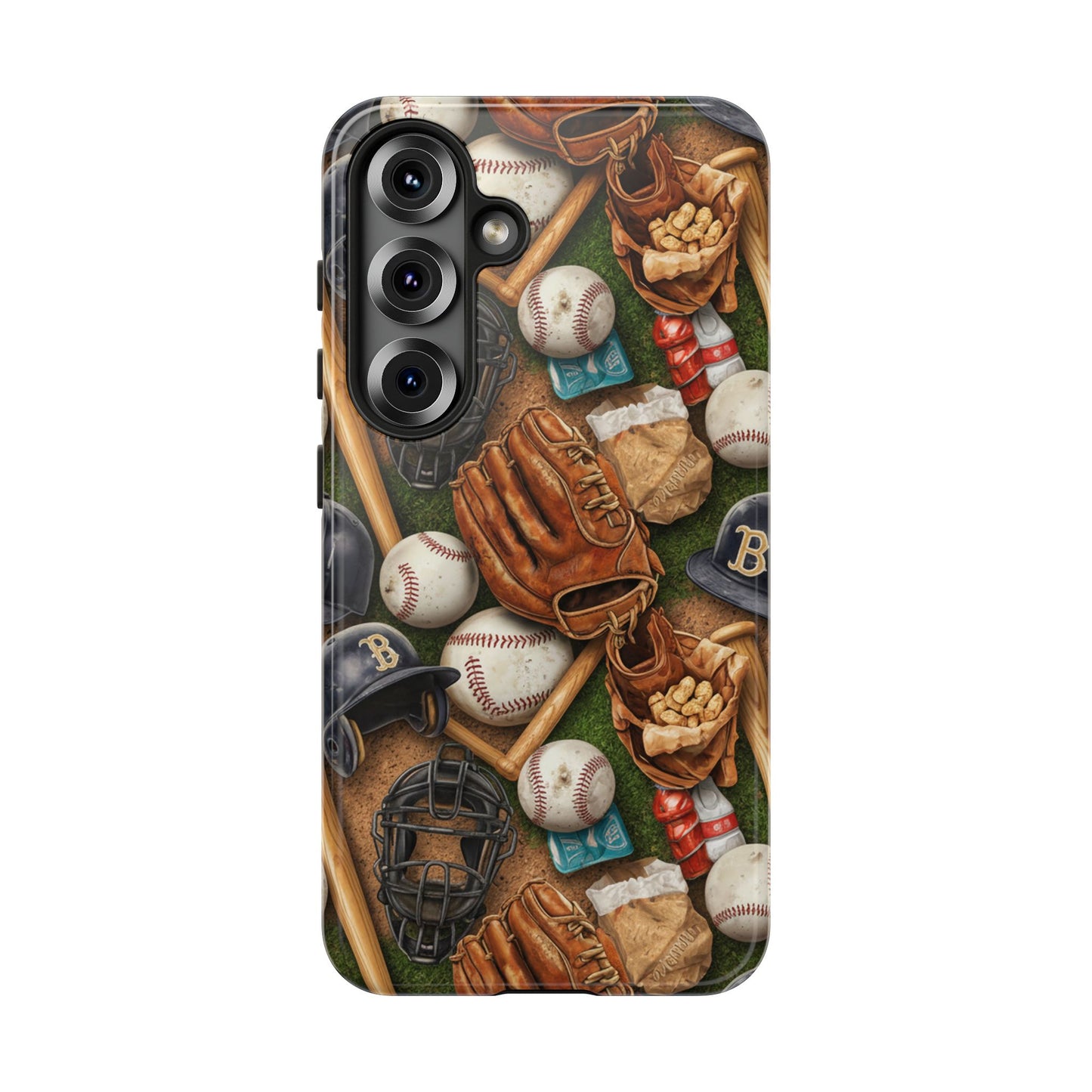 Baseball Gear Collage Phone Case – Vintage Baseball Equipment Sports Tough Case