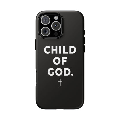Child of God Phone Case Christian Black Aesthetic Cross Tough Cover
