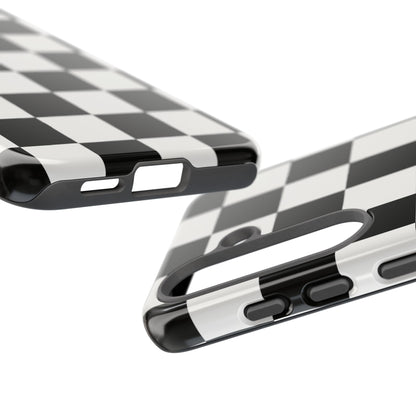 Black & White Checkerboard Phone Case – Classic Aesthetic Tough Protective Case for Iphone, Samsung Galaxy and Pixel