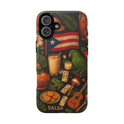 Puerto Rican Culture Phone Case | Boricua Icons Caribbean Aesthetic Tough Protective Case