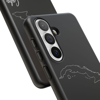 Cuba Outline Phone Case – Minimal Country Map Tough Case (iPhone, Samsung, Pixel)