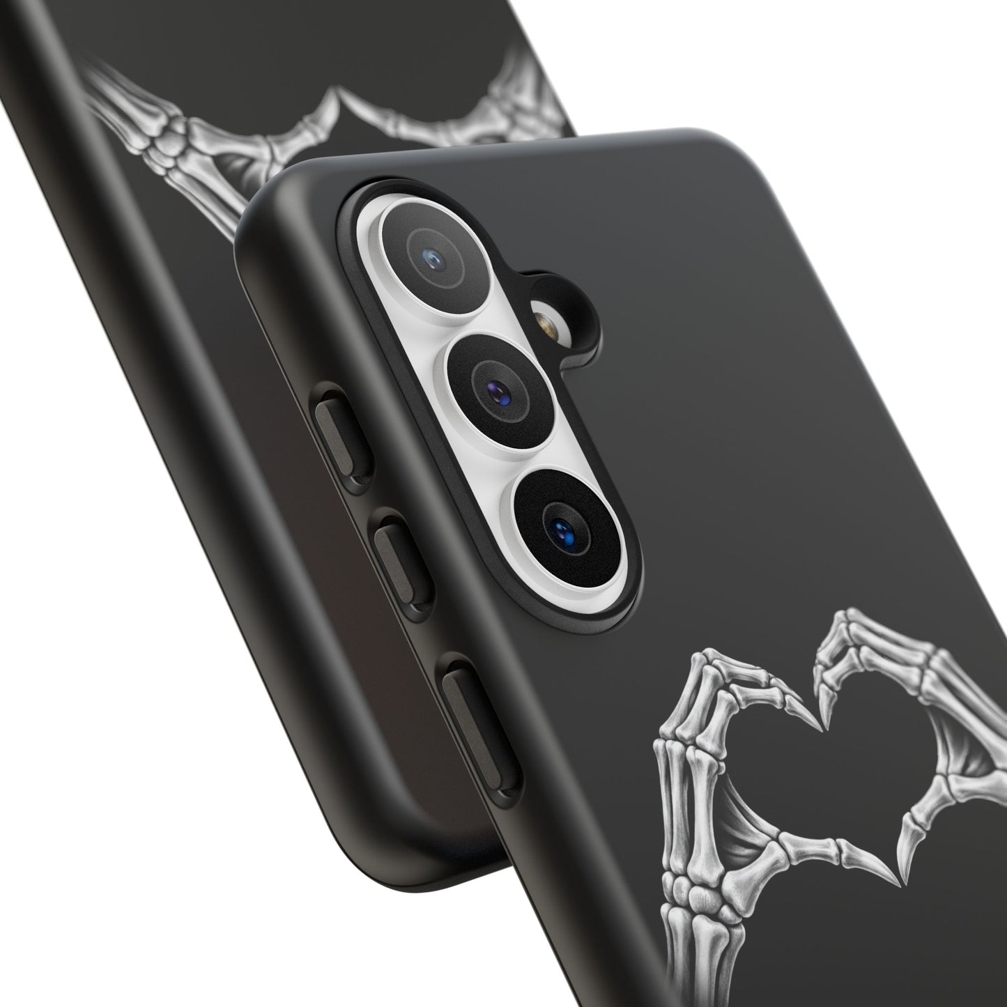 Skeleton Hands Heart Phone Case | Gothic Black Protective Cover