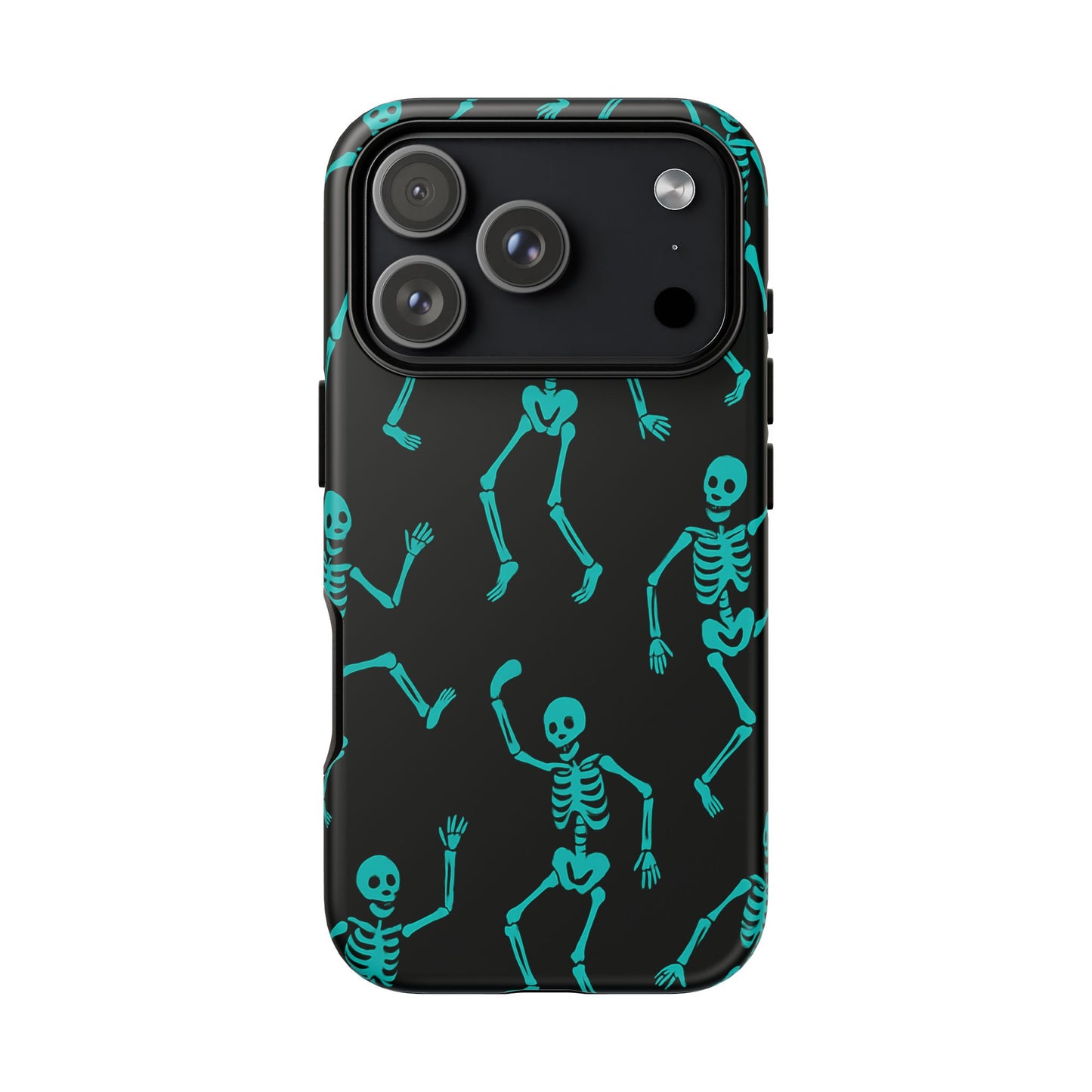 Dancing Teal Skeletons Phone Case | Tough Protective Case for Iphone, Samsung Galaxy and Pixel