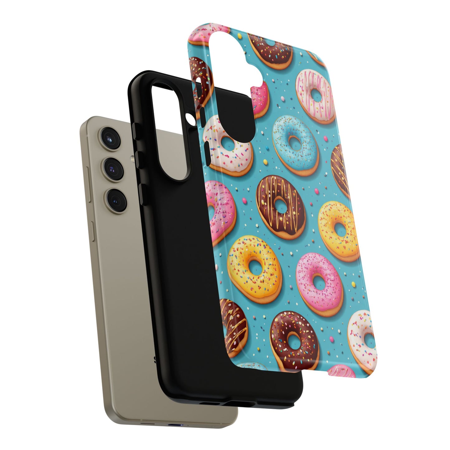 Cute Donut Pattern Phone Case – Colorful Sprinkles Dessert Design for Iphone, Samsung Galaxy and Pixel