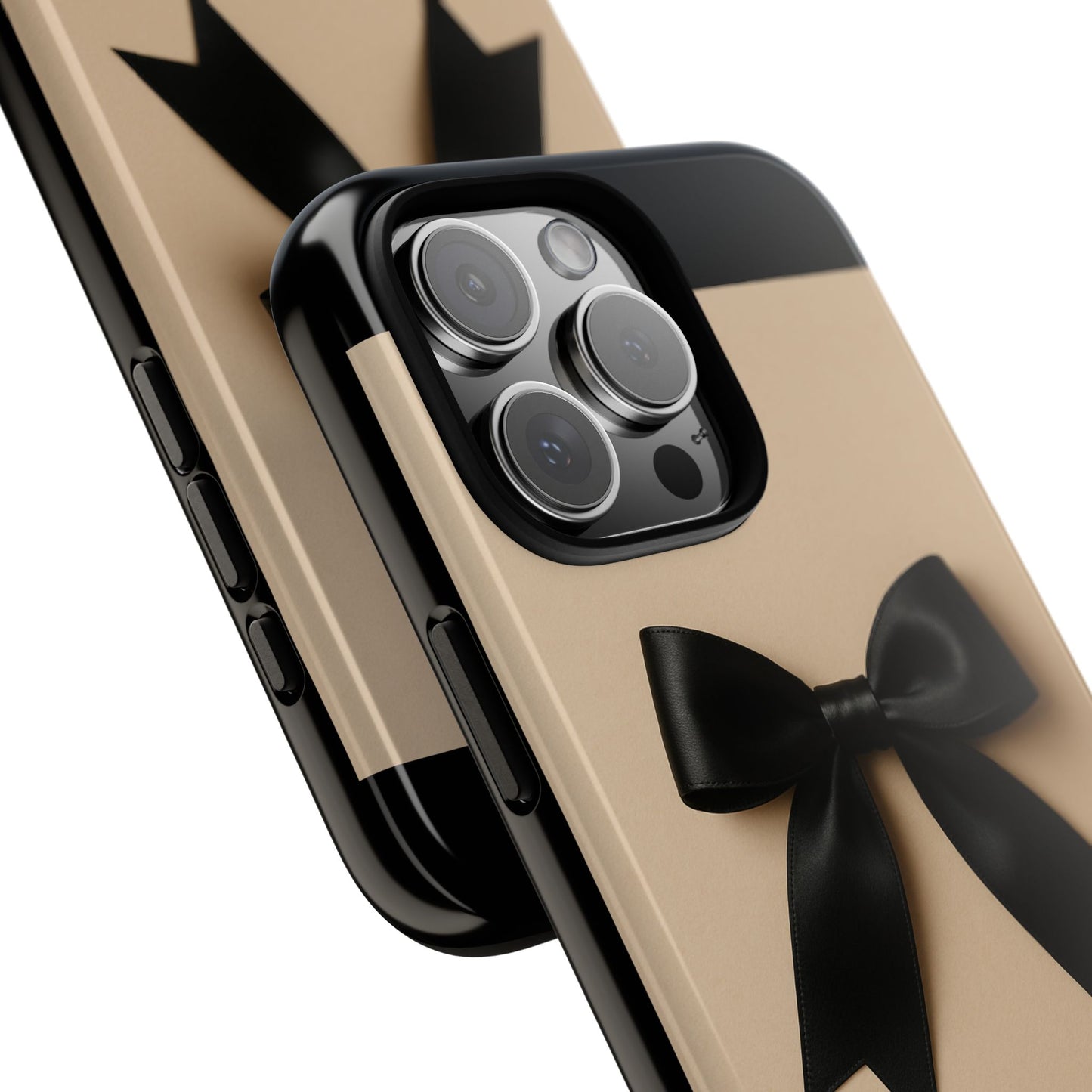 Black Bow Phone Case | Elegant Coquette Bow Design | Chic Neutral Tough Case for iPhone & Samsung