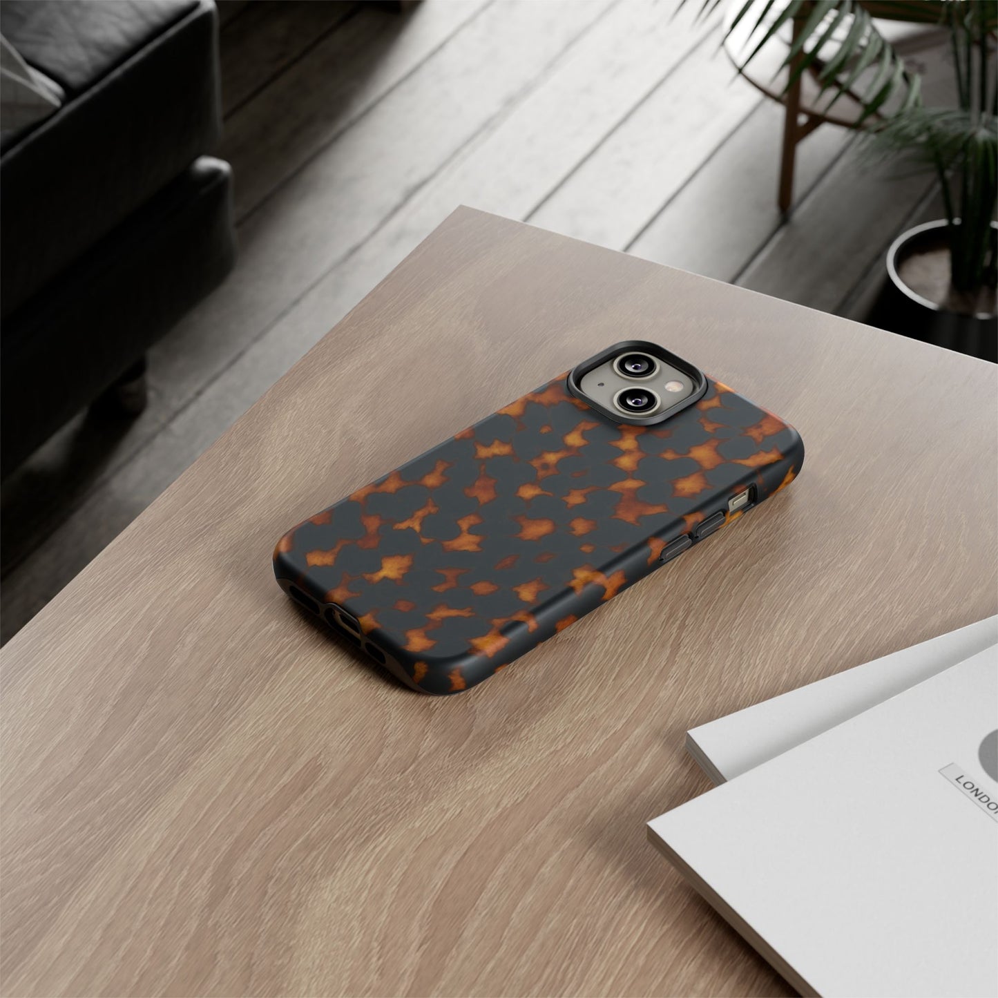 Tortoiseshell Phone Case – Brown Leopard Pattern Luxury Tough Protective Case