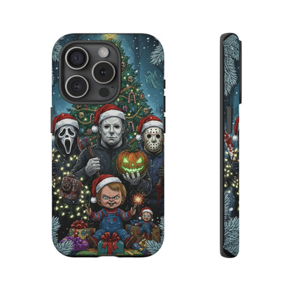 Christmas Horror Phone Case – Festive Slasher Collage Tough Case (iPhone, Samsung, Pixel)