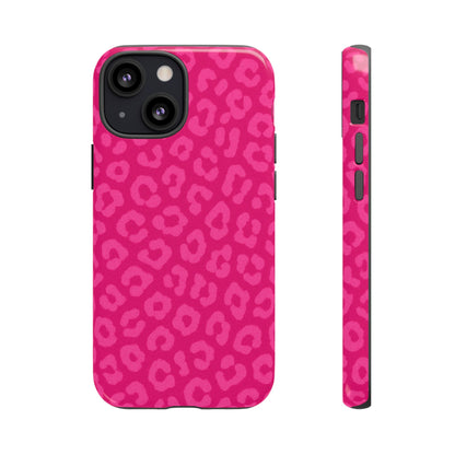 Hot Pink Leopard Print Phone Case – Bold Coquette Leopard Tough Case