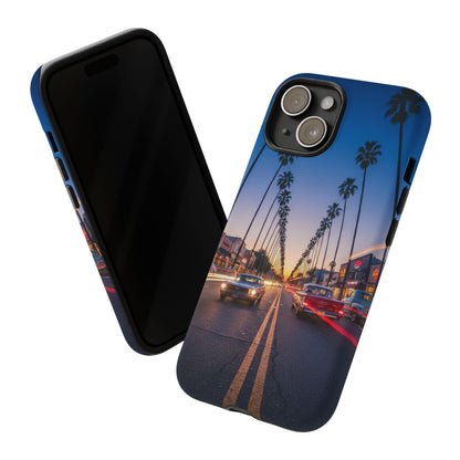 LA Sunset Boulevard Phone Case | Palm Tree Sunset Aesthetic | City Night Tough Case