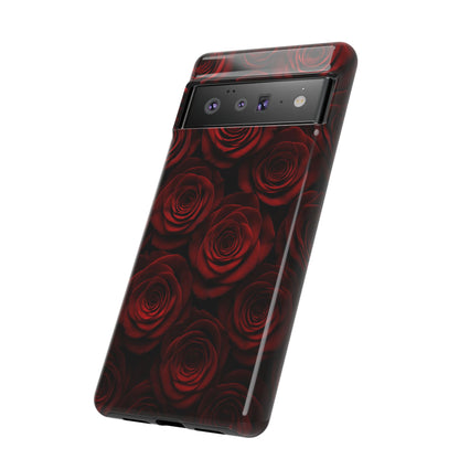 Dark Red Rose Phone Case – Gothic Floral Tough Case (iPhone, Samsung, Pixel)