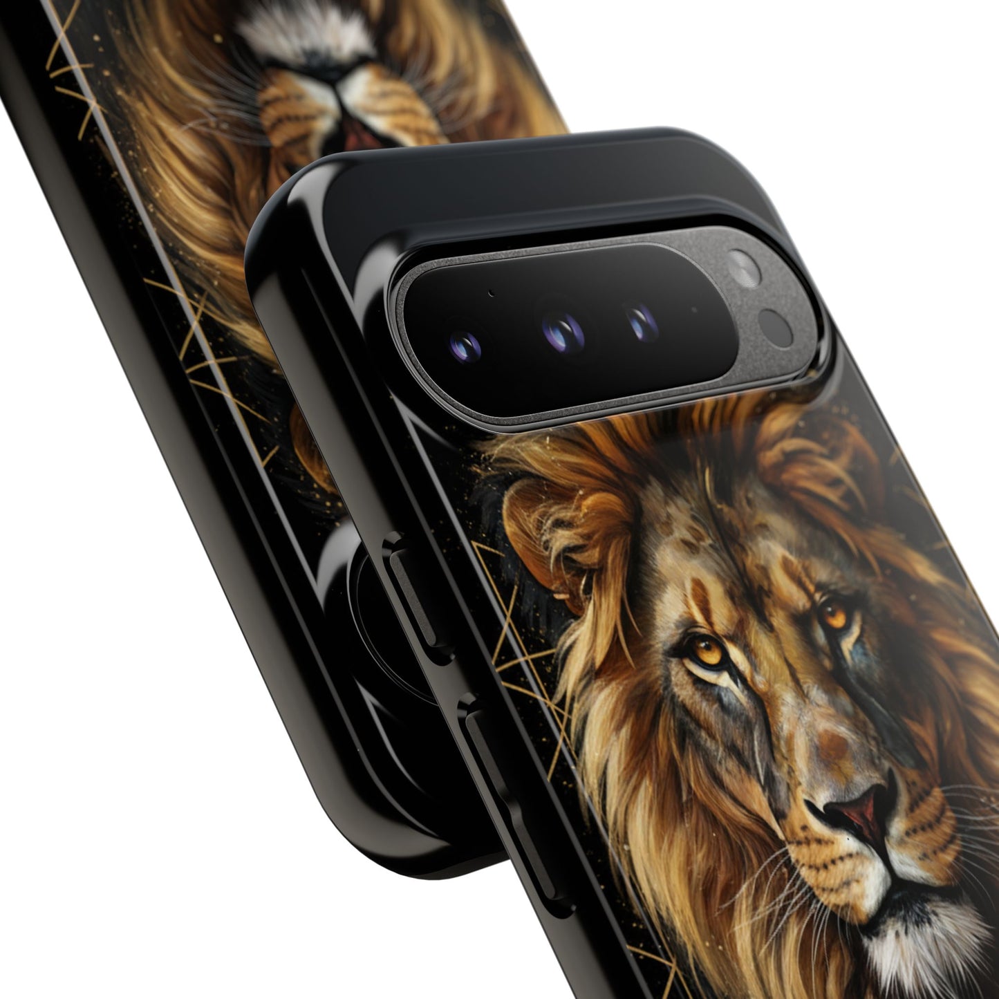 Majestic Lion Phone Case – Black Gold Luxury Lion Art Tough Protective Case