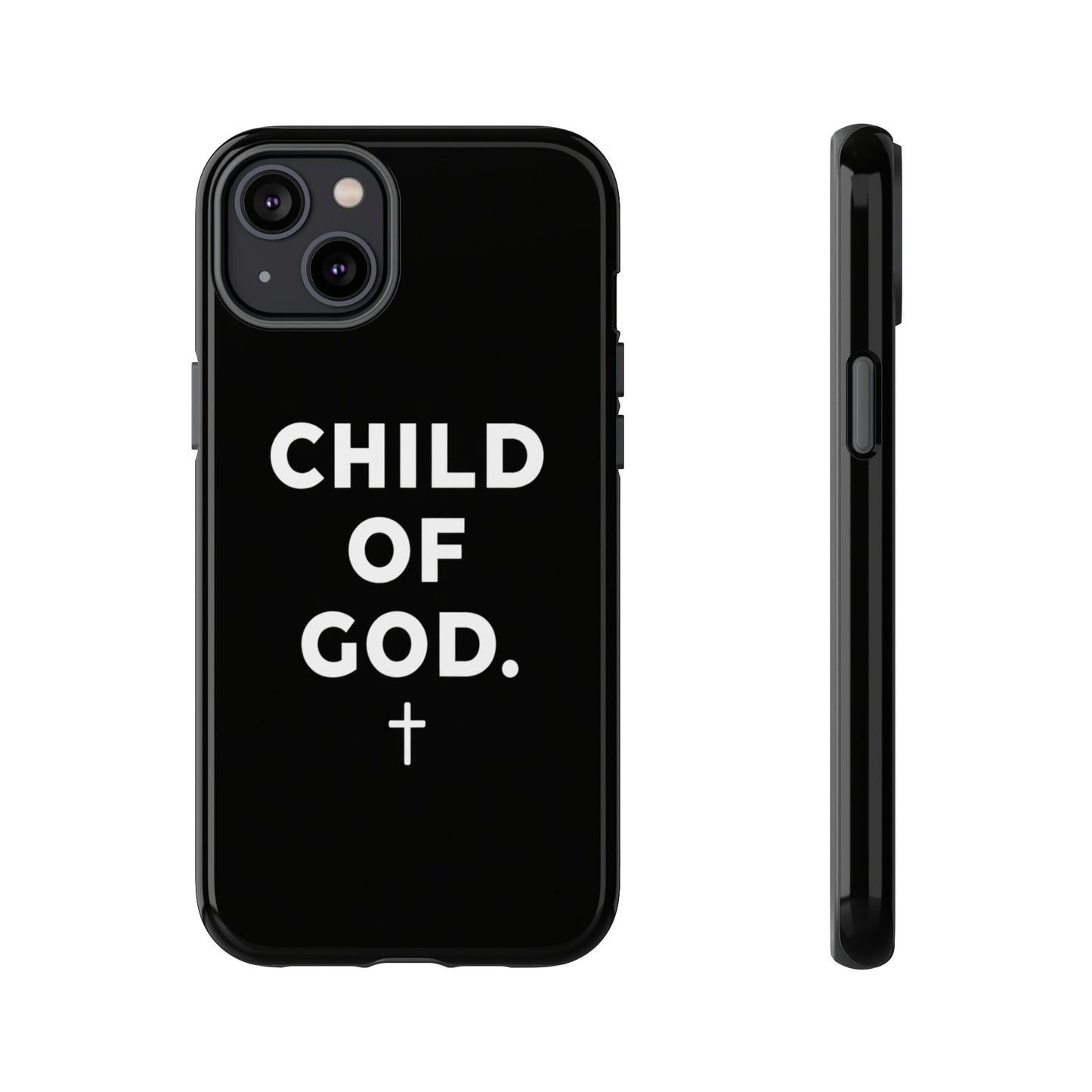 Child of God Phone Case Christian Black Aesthetic Cross Tough Cover