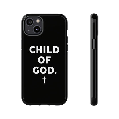 Child of God Phone Case Christian Black Aesthetic Cross Tough Cover