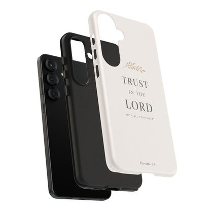 Proverbs 3:5 Christian Phone Case Trust in the Lord Minimalist Faith Cover