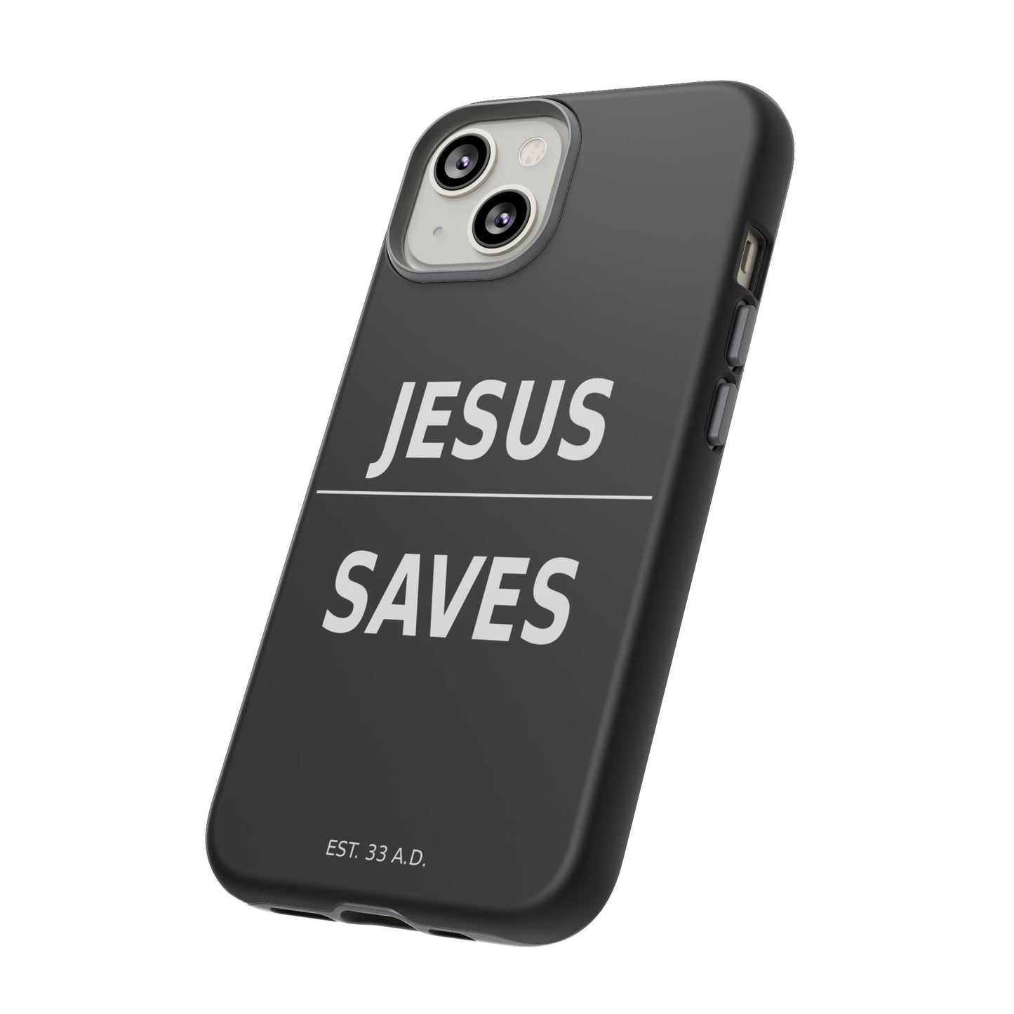 Jesus Saves Phone Case Christian Religious Minimalist Black Tough Cover