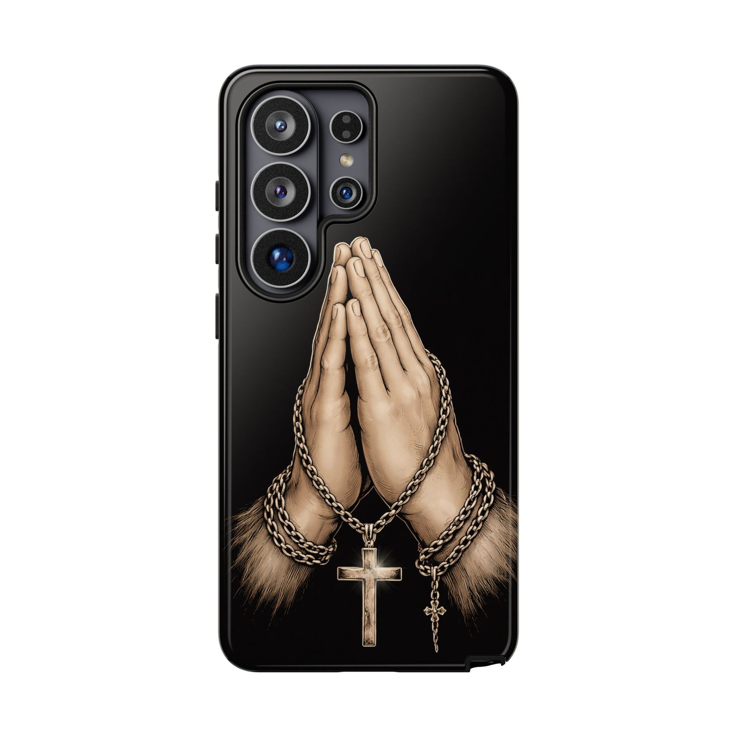 Praying Hands Cross Phone Case – Christian Faith Scripture Cover