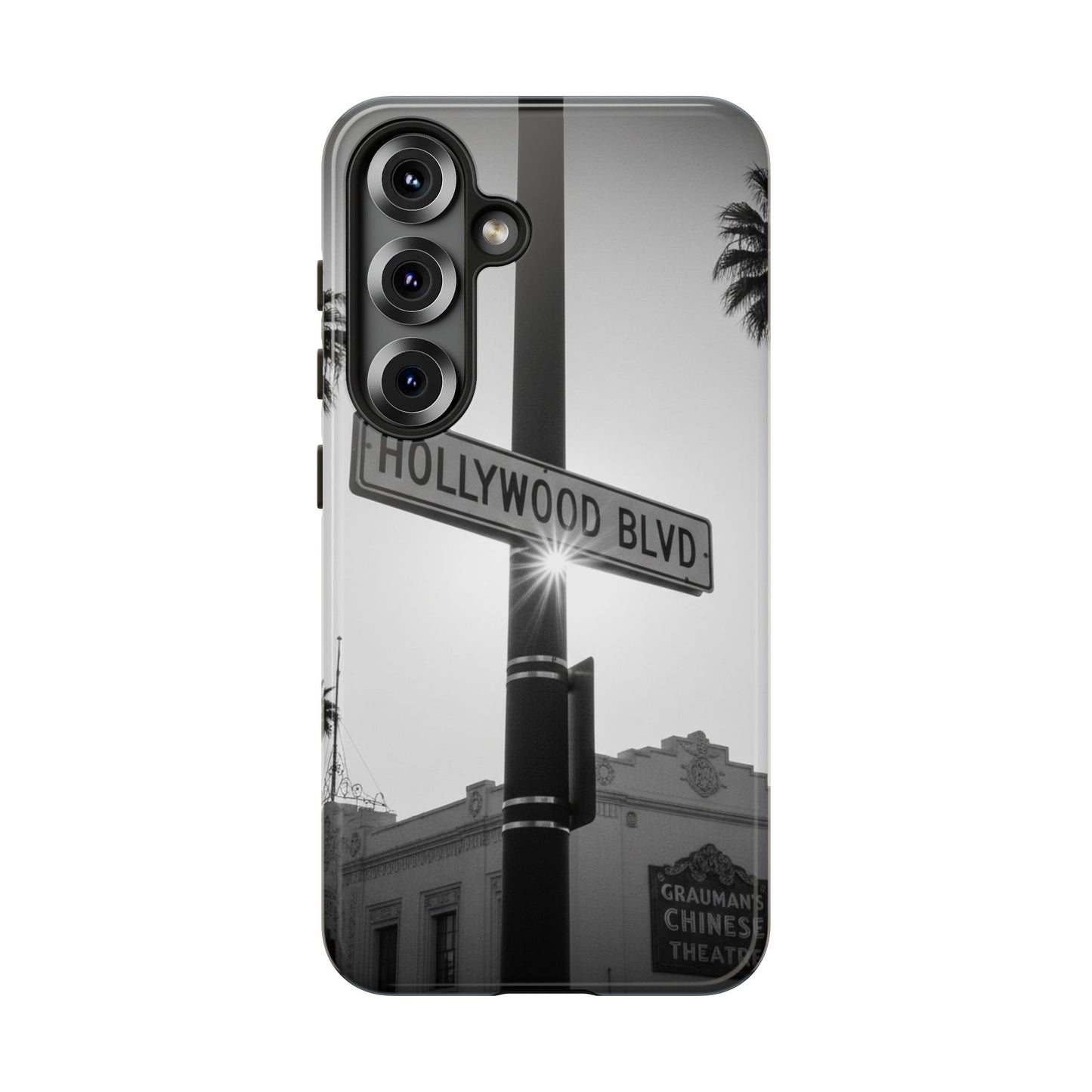 Hollywood Blvd Phone Case | Vintage Los Angeles Street Sign | Black & White LA Aesthetic